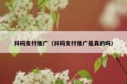 抖码支付推广（抖码支付推广是真的吗）
