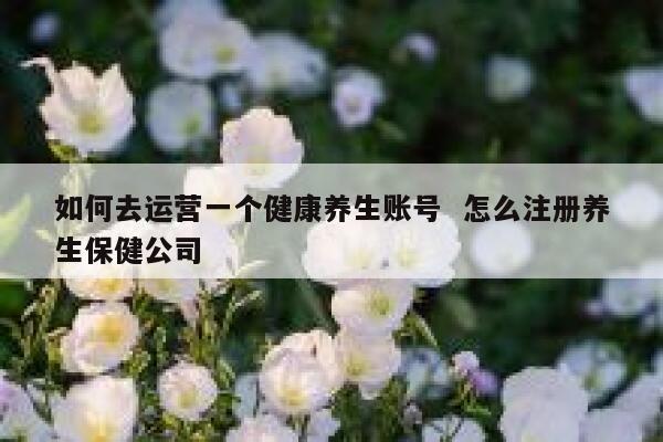 如何去运营一个健康养生账号  怎么注册养生保健公司