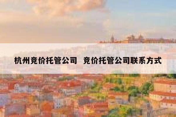 杭州竞价托管公司  竞价托管公司联系方式