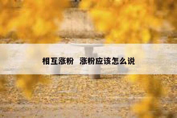 相互涨粉  涨粉应该怎么说