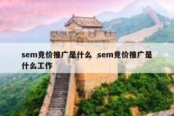 sem竞价推广是什么 sem竞价推广是什么工作