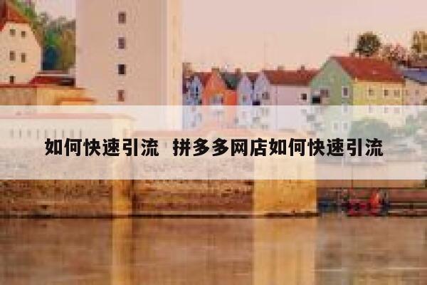 如何快速引流  拼多多网店如何快速引流