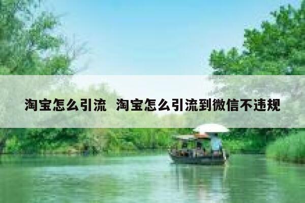 淘宝怎么引流 淘宝怎么引流到微信不违规