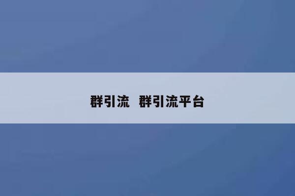 群引流  群引流平台 第1张