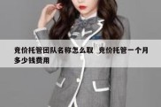 竞价托管团队名称怎么取  竞价托管一个月多少钱费用