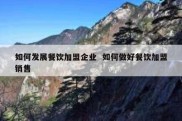 如何发展餐饮加盟企业  如何做好餐饮加盟销售
