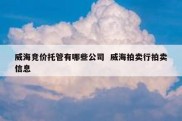 威海竞价托管有哪些公司  威海拍卖行拍卖信息
