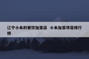 辽宁小本的餐饮加盟店  小本加盟项目排行榜