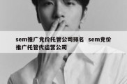 sem推广竞价托管公司排名  sem竞价推广托管代运营公司