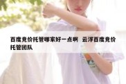 百度竞价托管哪家好一点啊  云浮百度竞价托管团队
