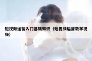 短视频运营入门基础知识（短视频运营教学视频）