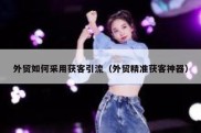外贸如何采用获客引流（外贸精准获客神器）