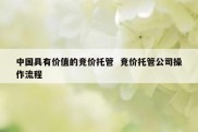 中国具有价值的竞价托管  竞价托管公司操作流程