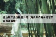 竞价账户竞价托管公司（竞价账户竞价托管公司怎么做账）