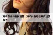 潍坊靠谱抖音代运营（潍坊抖音短视频代运营服务）