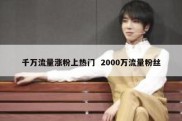 千万流量涨粉上热门  2000万流量粉丝