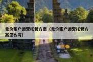 竞价账户运营托管方案（竞价账户运营托管方案怎么写）
