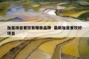加盟项目餐饮有哪些品牌  最新加盟餐饮好项目