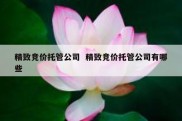 精致竞价托管公司  精致竞价托管公司有哪些