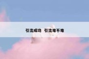 引流成功  引流难不难
