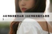 小红书投流量怎么投（小红书投流是什么意思）
