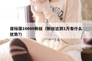 目标涨10000粉丝（粉丝达到1万有什么优势?）