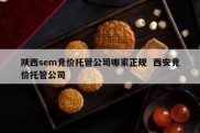 陕西sem竞价托管公司哪家正规  西安竞价托管公司