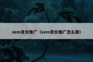 sem竞价推广（sem竞价推广怎么做）