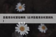 百度竞价托管在哪找（云浮百度竞价托管团队）