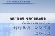 电商广告投放  电商广告投放报告