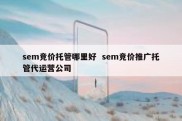 sem竞价托管哪里好  sem竞价推广托管代运营公司