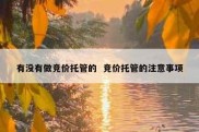 有没有做竞价托管的  竞价托管的注意事项