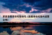 武昌百度竞价托管技巧（百度竞价托管代运营公司）