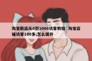 淘宝新店从0到1000访客教程  淘宝店铺访客100多,怎么提升