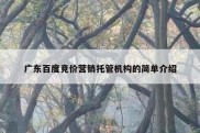 广东百度竞价营销托管机构的简单介绍