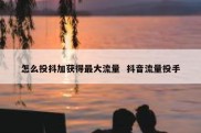 怎么投抖加获得最大流量  抖音流量投手
