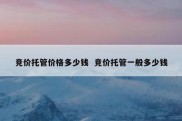 竞价托管价格多少钱  竞价托管一般多少钱