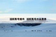 活跃账号提升  活跃账号什么意思
