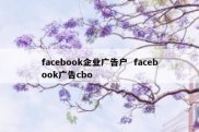 facebook企业广告户  facebook广告cbo