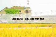 涨粉1000  涨粉丝最快的方法