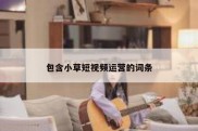 包含小草短视频运营的词条