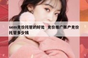 sem竞价托管的好处  竞价推广账户竞价托管多少钱