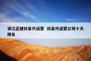 浙江正规抖音代运营  抖音代运营公司十大排名