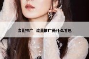 流量推广  流量推广是什么意思