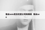衡水sem竞价托管公司有哪些  衡水seo