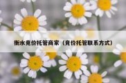 衡水竞价托管商家（竞价托管联系方式）