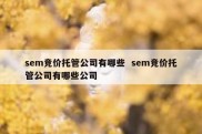 sem竞价托管公司有哪些  sem竞价托管公司有哪些公司