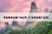 专业做竞价推广的公司（广州竞价推广公司）