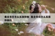 集合竞价怎么买涨停板  集合竞价怎么买涨停板的
