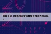 矩阵引流（矩阵引流营销是指互推合作引流吗）